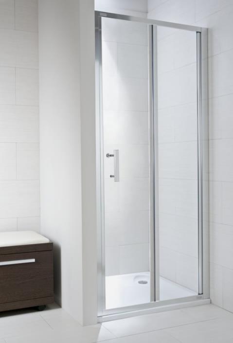 dušas durvis Cubito Pure, 900 mm, h=1950, spīdīgs sudrabs/caurspīdīgs stikls